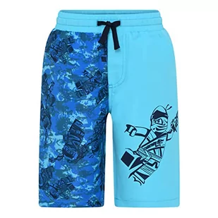 LEGO Chłopięce Ninjago Jungen Badeshort UPF 50+ Sonnenschutz LWAlex 304 spodenki pokładowe, 593 jasnoniebieskie, 140 - Kąpielówki dla chłopców - miniaturka - grafika 1