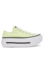 Trampki damskie - Converse Trampki Chuck Taylor All Star Lift Double Stack Platform A16283C Żółty - miniaturka - grafika 1