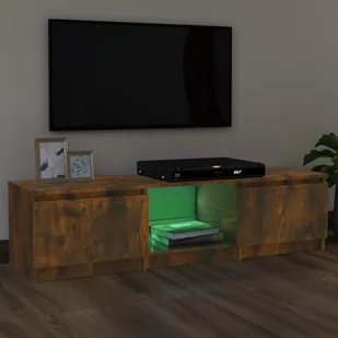 Lumarko Szafka pod TV, z LED, przydymiony dąb, 140 x 40 x 35,5 cm - Szafki RTV - miniaturka - grafika 5