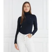 Swetry damskie - Tommy Hilfiger Golf 5X2 RIB ROLL-NK LS | Slim Fit - miniaturka - grafika 1