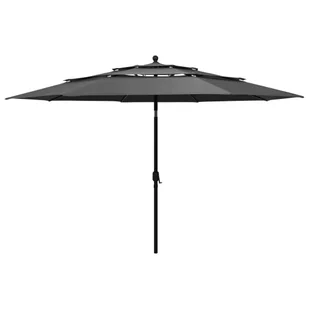 vidaXL 3-poziomowy parasol na aluminiowym słupku, antracytowy, 3,5 m 313878 - Parasole ogrodowe - miniaturka - grafika 9