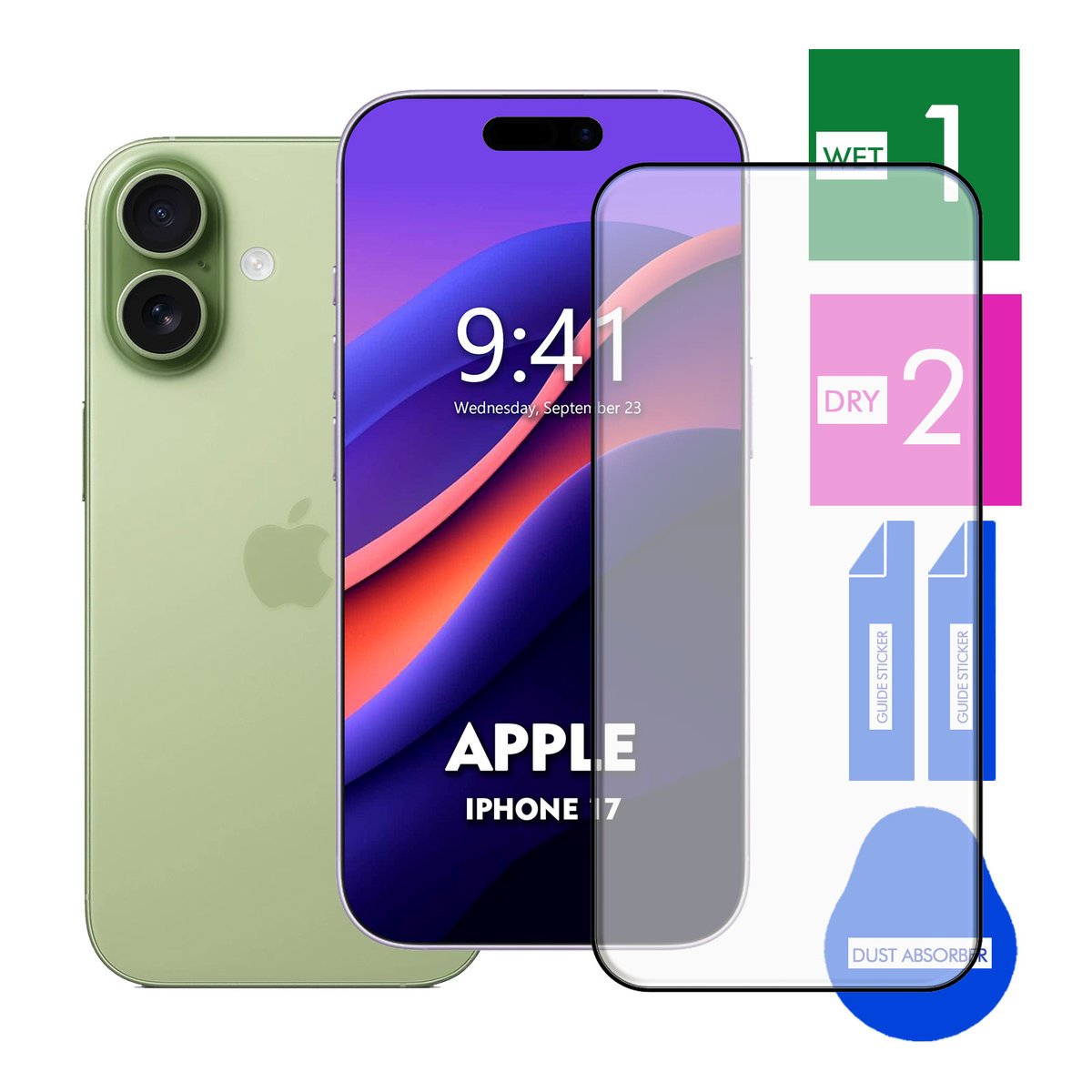 SZKŁO HARTOWANE DO APPLE IPHONE 17 NA TELEFON PEŁNE CAŁY EKRAN 9H 5D