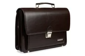 Teczki i aktówki - Brązowa Beltimore aktówka męska eko skóra elegancka neseser W36 brązowy, beżowy - miniaturka - grafika 1