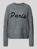 Swetry damskie - Sweter z dzianiny o kroju regular fit z dodatkiem wełny model ‘BOOM’ - miniaturka - grafika 1