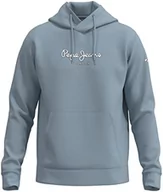 Bluzy męskie - Pepe Jeans Męska bluza z kapturem Edward, błękitna, XS, Niebieskie wybielacze - miniaturka - grafika 1