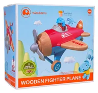 Zabawki interaktywne dla dzieci - Drewniany Samolot Czerwony - miniaturka - grafika 1