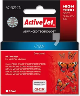 ActiveJet Tusz Canon CLI-521C AC-521CN Fv - Tusze zamienniki - miniaturka - grafika 1