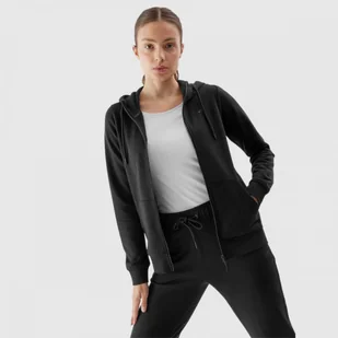 Bluza Damska 4F Rozpinana Z Kapturem Bawełniana Czarna W23TSWSF0730-20S - Bluzy sportowe damskie - miniaturka - grafika 1