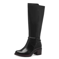 Kozaki damskie - Tamaris Comfort damskie kozaki z długą cholewką z podszewką ze stretchControl i Duo-Tex, czarne, 41 EU, czarny, 41 EU - miniaturka - grafika 1