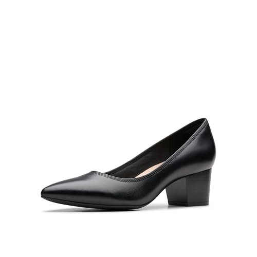 Clarks (__PLACEHOLDER_BRAND_10__ Leishouer ーー__PLACEHOLDER_BRAND_10__) Damskie__PLACEHOLDER_BRAND_10__ __PLACEHOLDER_BRAND_10__ ーーーーー czółenka, czarna skóra, 23,5 cm, Czarna skóra, 23.5 cm