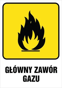 Tabliczka: Główny zawór gazu 30x42cm PCV 3mm - Akcesoria BHP - miniaturka - grafika 1