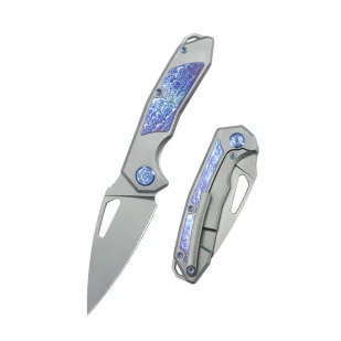 Nóż składany Kubey KB Knives Coeus Gray Titanium/Timascus, Beadblasted CPM S35VN (KB286A) - Noże - miniaturka - grafika 1