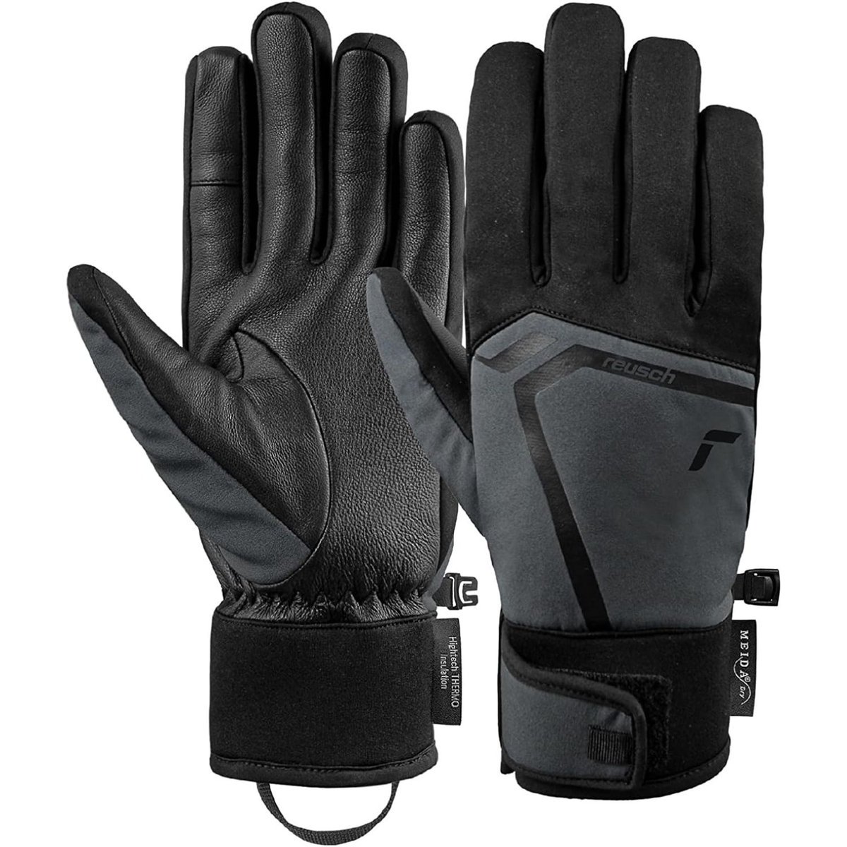 Rękawice unisex Reusch Ryan narciarskie zimowe szare-M/L