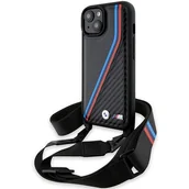 Etui i futerały do telefonów - BMW BMHCP15S23PSVTK iPhone 15 / 14 / 13 czarny/black hardcase M Edition Carbon Tricolor Lines & Strap - miniaturka - grafika 1