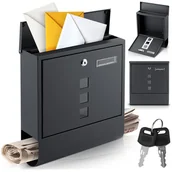 Skrzynki na listy - Skrzynka na listy pocztowa na bramę ogrodzenie antracyt stalowa HM-861 Humberg - miniaturka - grafika 1