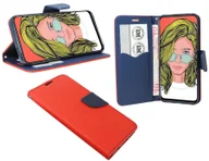 Etui i futerały do telefonów - cofi1453® Etui Book "Fancy" kompatybilne z HUAWEI P SMART Z pokrowiec na telefon etui ochronne z funkcją podstawki, miejsce na kartę czerwono-niebieski - miniaturka - grafika 1