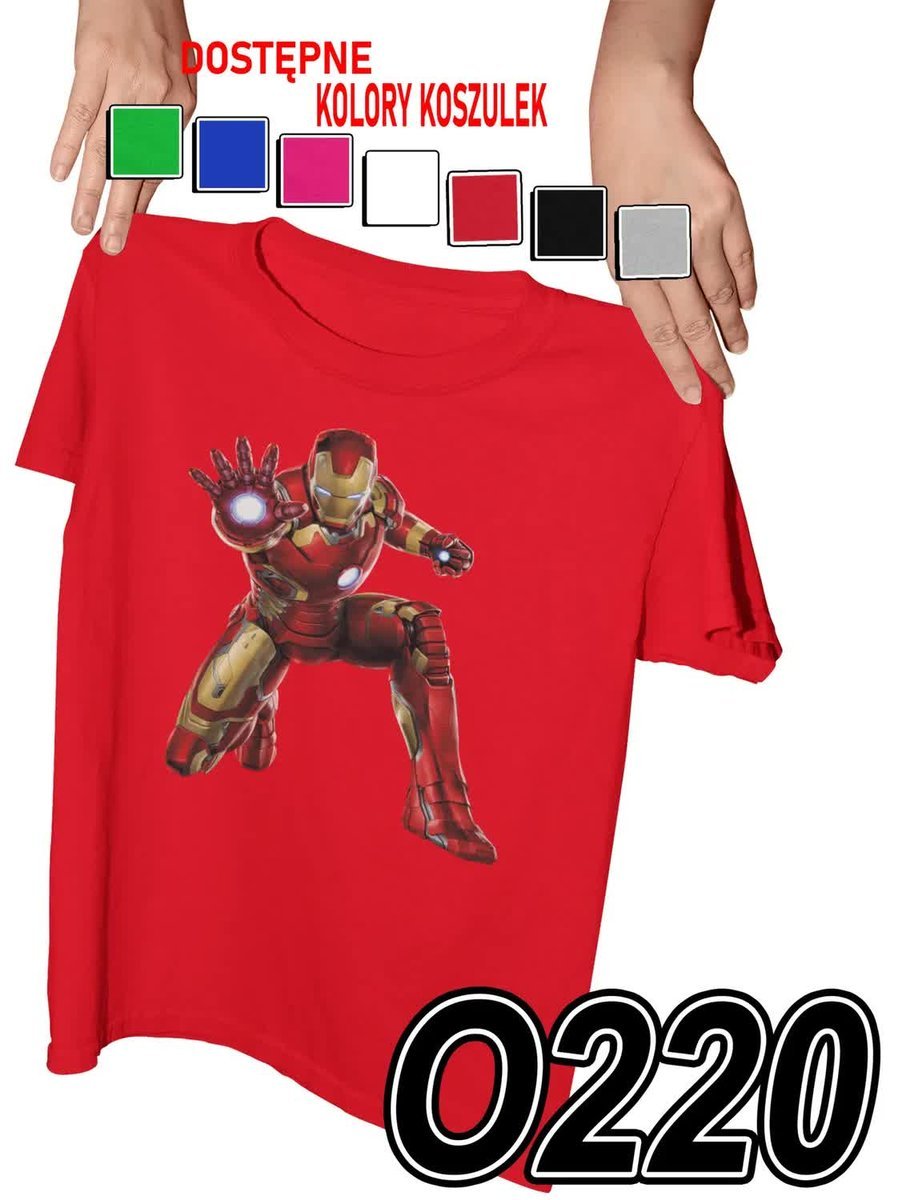 Koszulka Dziecięca Z Nadrukiem Iron Man Avengers Marvel - L 146-152