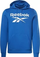 Bluzy męskie - Reebok Męska bluza z dużym logo, niebieski (Vector Blue), S, Niebieski wektorowy, S - miniaturka - grafika 1