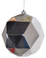 Bombki - EWAX, Bombka geometryczna plastikowa srebrna duża 20cm - miniaturka - grafika 1