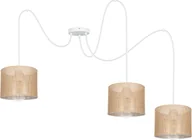 Lampy sufitowe - Lampa wisząca Solar Lampa sufitowa pająk BOHO len 3 żarówki biała - miniaturka - grafika 1