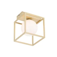 Oprawy, klosze i abażury - QAZQA Designerska lampa sufitowa złota z bielą - Aniek - miniaturka - grafika 1