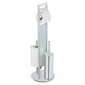 Stojaki i wieszaki na papier toaletowy - Stojak na papier toaletowy ze szczotką ze stali nierdzewnej Sulmona – Wenko - miniaturka - grafika 1