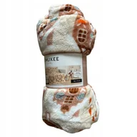 Koce i narzuty dla dzieci - Świąteczny koc 130x170 cm beżowy Chatki z Piernika - miniaturka - grafika 1