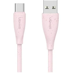 Kabel USB - USB-C USAMS Green Series SJ714 18W 1 m Różowy - Kable USB - miniaturka - grafika 1