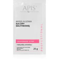 Maseczki do twarzy - Apis Maska algowa dla cery naczynkowej z dziką różą i witaminą C Professional Couperose-Stop SASZETKA 20g - miniaturka - grafika 1