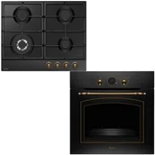 Zestawy AGD - Zestaw AGD do zabudowy Amica Retro Piekarnik ED17319B + Płyta gazowa PGA6101ApCb - miniaturka - grafika 1