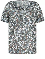 Koszulki i topy damskie - Gerry Weber T-shirt damski, Zielony/niebieski nadruk, 46 - miniaturka - grafika 1