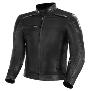 SHIMA BLAKE kurtka motocyklowa męska - skórzana, klasyczna kurtka motocyklowa z protektorami CE pleców, barków, łokci, podwójnymi szwami (Czarna, M) - Odzież motocyklowa - miniaturka - grafika 1