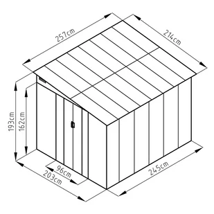 Domek narzędziowy Helsinki 7x8 Grey - Altany ogrodowe - miniaturka - grafika 5