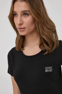 Koszulki i topy damskie - LIU JO t-shirt damski kolor czarny - grafika 1
