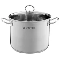 Garnki - AMBITION Garnek wysoki ze szklaną pokrywą 8,4 L ACERO (60816) - miniaturka - grafika 1