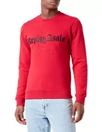 Bluzy męskie - Replay Bluza męska, 665 Chili Red, L - miniaturka - grafika 1
