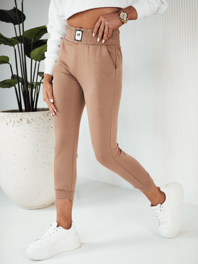 Spodnie damskie dresowe LOREN kamelowe Dstreet UY1827-XL/XXL