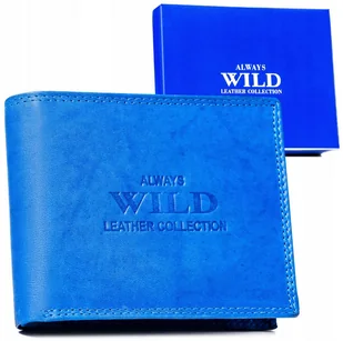 Portfel skórzany Always Wild AW-N6-MAL niebieski - Portfele - miniaturka - grafika 1