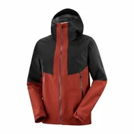 Kurtki i kamizelki sportowe damskie - Kurtka Salomon Outline Gore-Tex Hybrid Madder Brown - miniaturka - grafika 1