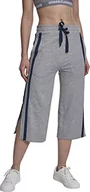 Spodnie damskie - Urban Classics Damskie spodnie sportowe Taped Terry Culotte, szary (Grey/Navy 01199), M - miniaturka - grafika 1