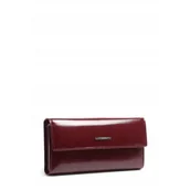 Portfele - Lakierowany Bordowy Portfel damski Skóra Naturalna LUIGISANTO Elegancki - miniaturka - grafika 1