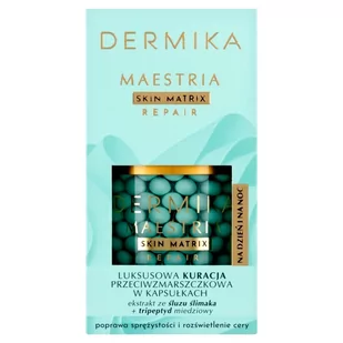 DERMIKA Maestria Skin Matrix Repair Luksusowa Kuracja przeciwzmarszczkowa w kapsułkach z ekstraktem ze śluzu ślimaka na dzień i noc 60g - Kremy do twarzy - miniaturka - grafika 4