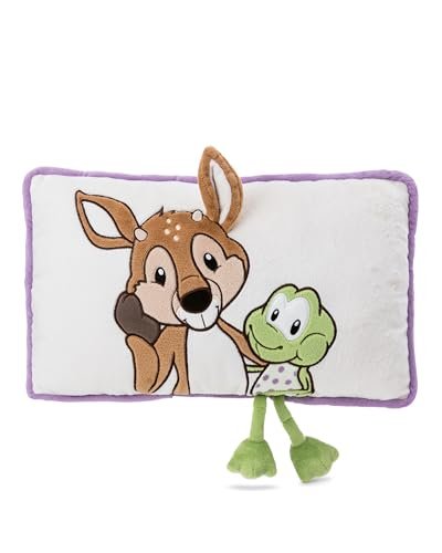 Nici Green: Poduszka z jelonkiem René i żabką Fridolin - 43 x 25 cm