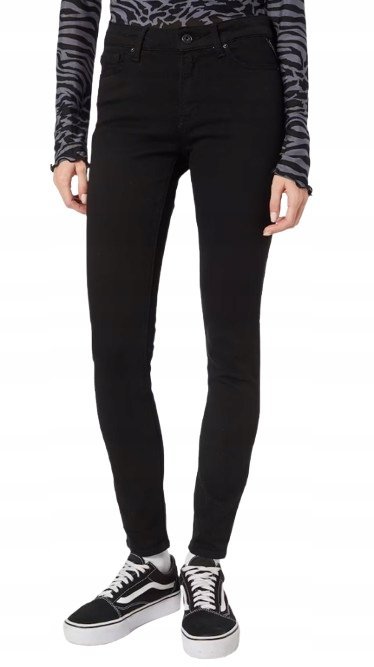 Replay Spodnie Jeansowe Damskie Czarne Długie 26 Jsk