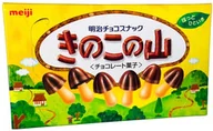Kuchnie świata - Ciasteczka z czekoladą Kinoko No Yama grzybki 74g - Meiji - miniaturka - grafika 1