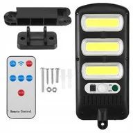 Lampy ogrodowe - LTC Kinkiet LTC Lampa solarna LTC 3 x LED COB 24 W 1800 lm czujnik ruchu i zmierzchu akumulator 1800 mAh pilot LXLL117 - miniaturka - grafika 1
