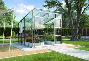 VITAVIA szklarnia bezprogowa Freya 7600, srebrna - (7,6 m2; 2,58 x 2,92 m) szkło hartowane + baza - Szklarnie ogrodowe VITAVIA szklarnia bezprogowa Freya 7600, srebrna - (7,6 m2; 2,58 x 2,92 m) szkło hartowane + baza - Szklarnie ogrodowe - miniaturka - grafika 6