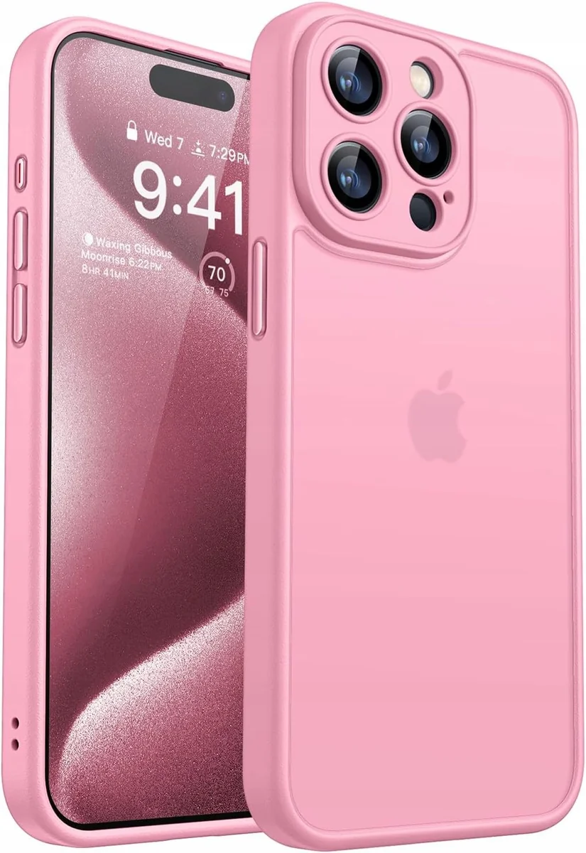 ETUI MATOWE OBUDOWA RÓŻOWA 6.1 CALA ODPORNE WSTRZĄSY TELEFON