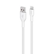 Kable USB - PURO Fabric - Kabel w oplocie USB-A / Lightning MFi 1,2m (biały) - miniaturka - grafika 1