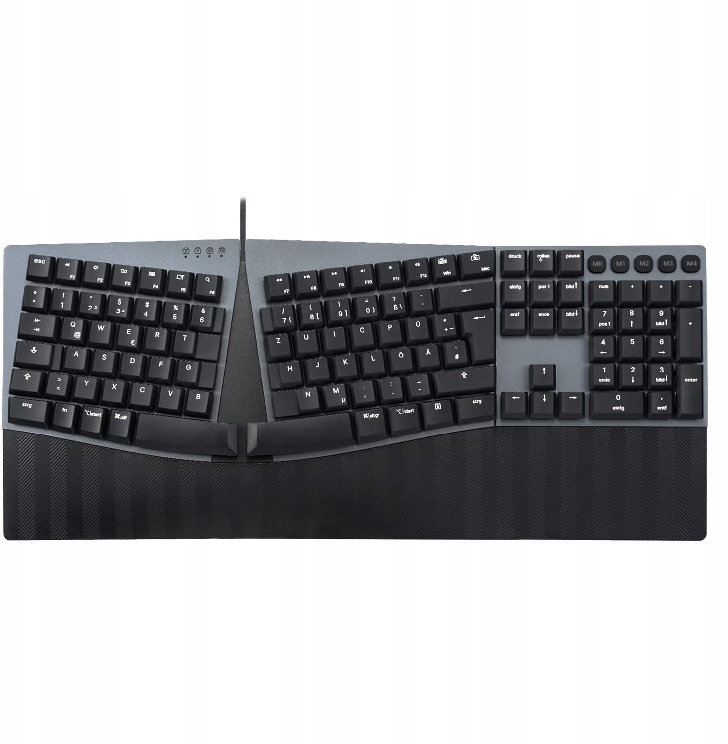 Perixx PERIBOARD-535 DE RD, ergonomiczna mechaniczna klawiatura USB czerwone przyciski 57156F